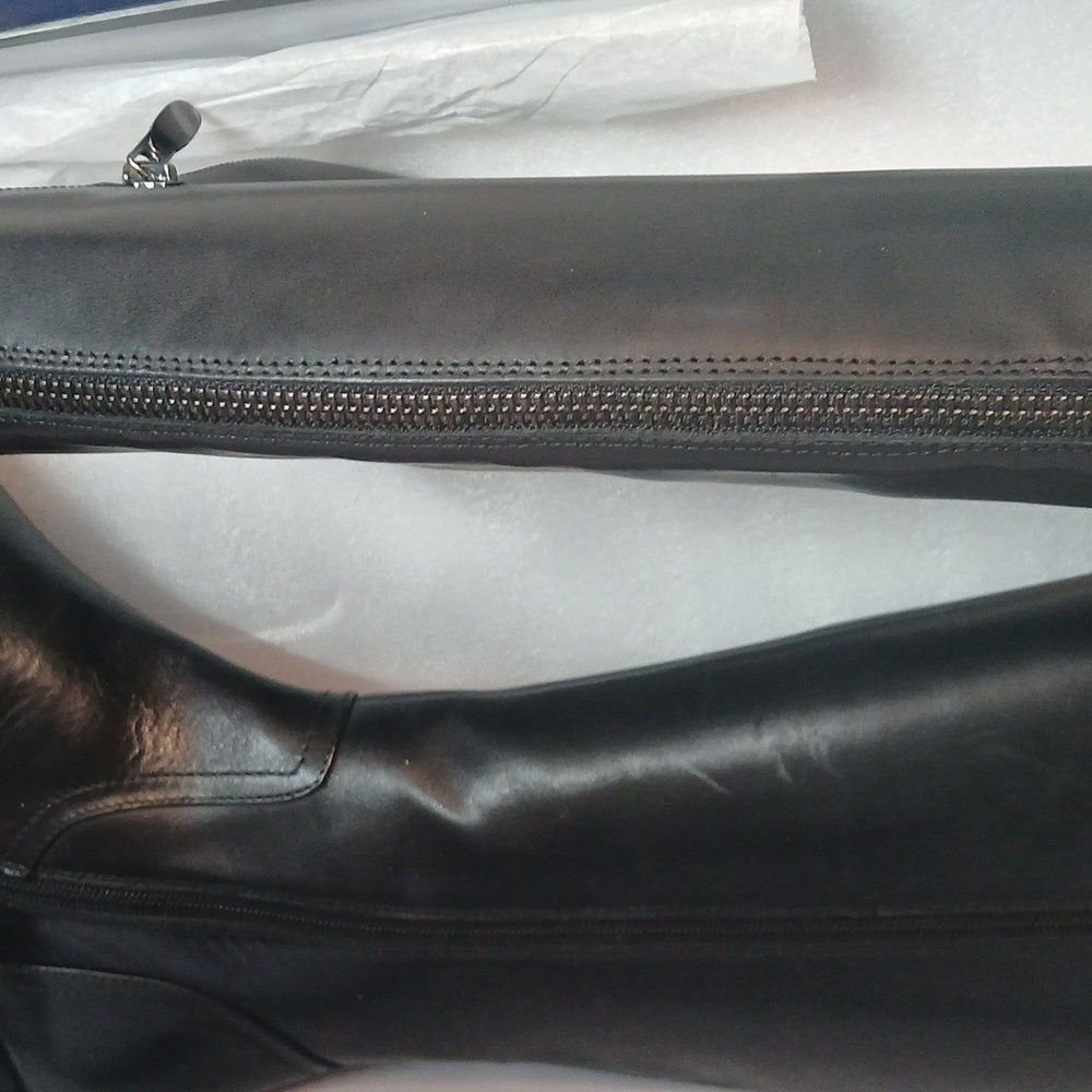 AquaDiva Black Riding Leather Boots - Picture 4 of 5